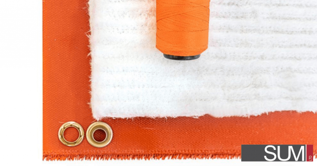 Welding Isolation Pads - Orange blanket with insulation batting